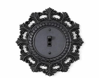 Oversized Victorian Light Switch Cover: Gothic Scrollwork Wall Plate Detail