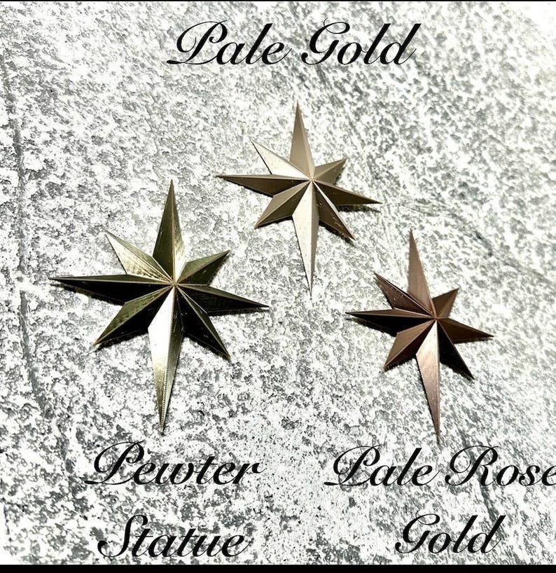 Mid Century Starburst Wall Decor, Dark Bronze North Star Celestial Art image 11