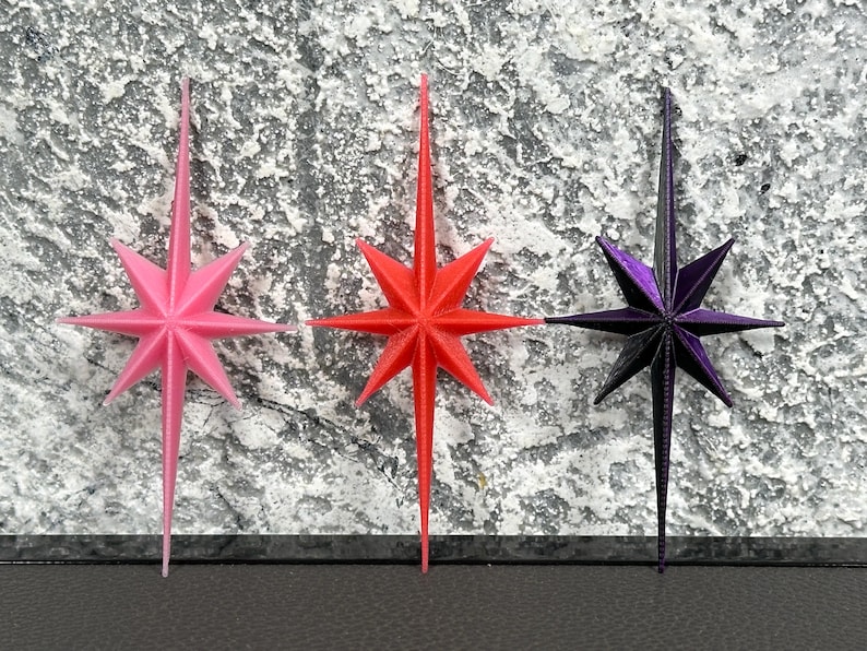 Mid Century Starburst Wall Decor, Dark Bronze North Star Celestial Art image 9