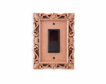 Ornate Victorian Light Switch Cover Plate – Gothic Scrollwork Wall Decor (50+ Finishes)