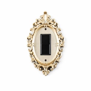 Vintage Picture Frame Light Switch Cover Ornate Rocker Outlet Panel Luxury Gold Wall Decor Elegant Accent Wall Panel Victorian Frame Plate