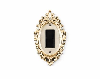 Vintage Picture Frame Light Switch Cover Ornate Rocker Outlet Panel Luxury Gold Wall Decor Elegant Accent Wall Panel Victorian Frame Plate