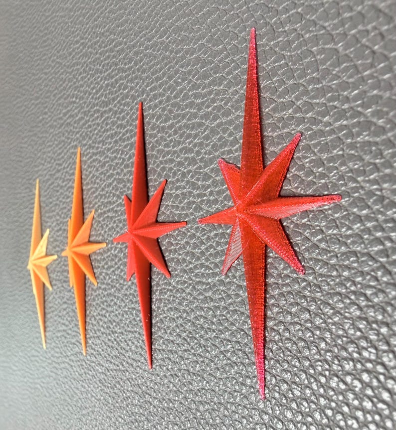 Mid Century Starburst Wall Decor, Dark Bronze North Star Celestial Art image 10