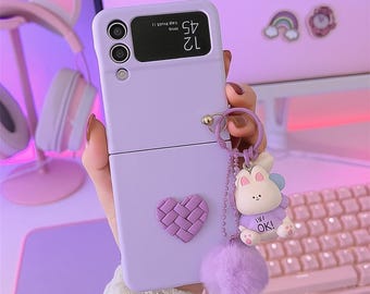 Kawaii Bear Heart Case for Samsung Galaxy Z Flip 7 6 5 4 3