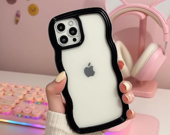 Helder bumperhoesje met golvend snoeppatroon voor iPhone 17 16 15 14 13 12