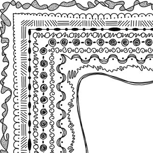 Doodle Borders Clip Art Set 2 PNG Blackline Commercial Personal