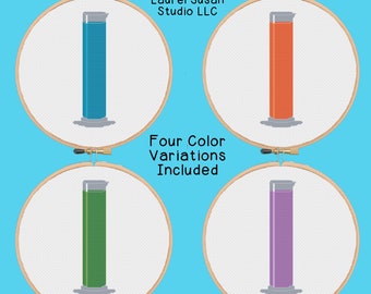 Graduated Cylinder Cross Stitch Pattern, PDF Digital, Measuring Glassware Lab Science Chemistry