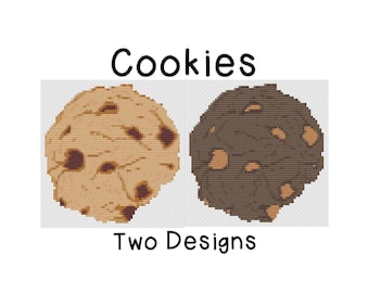 Cookies Chocolate Chip Cross Stitch Patterns, Set of Two, PDF Digital, Dessert, Snack