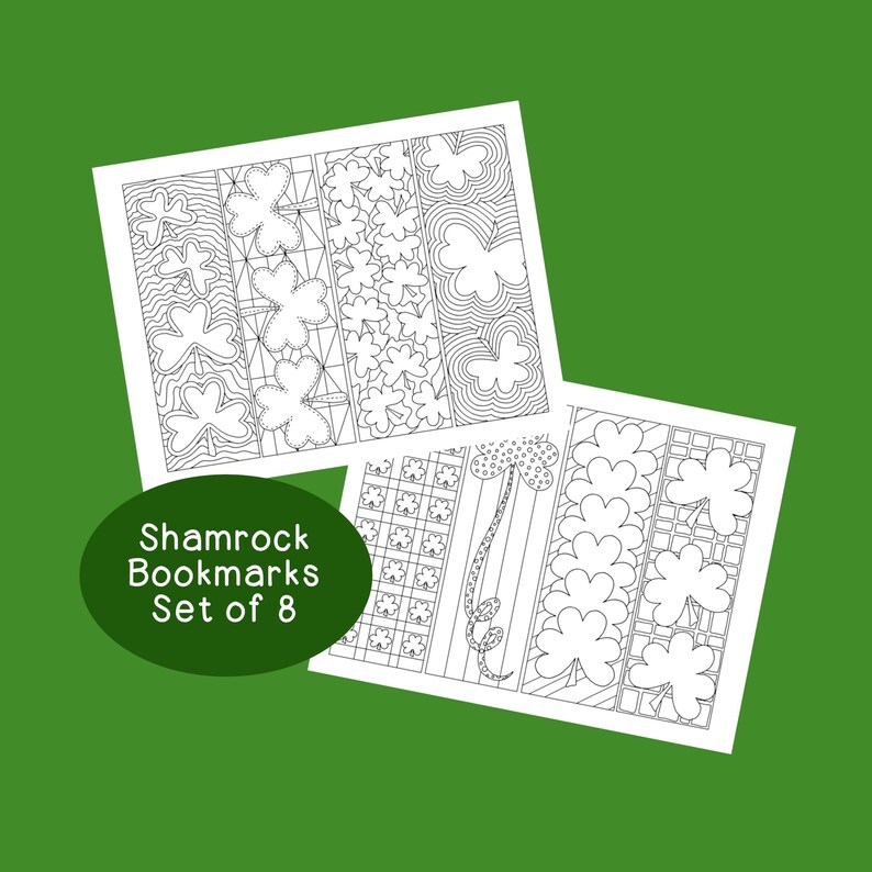 Shamrock Coloring Bookmarks: St. Patrick's Day Printable (PDF) image 1