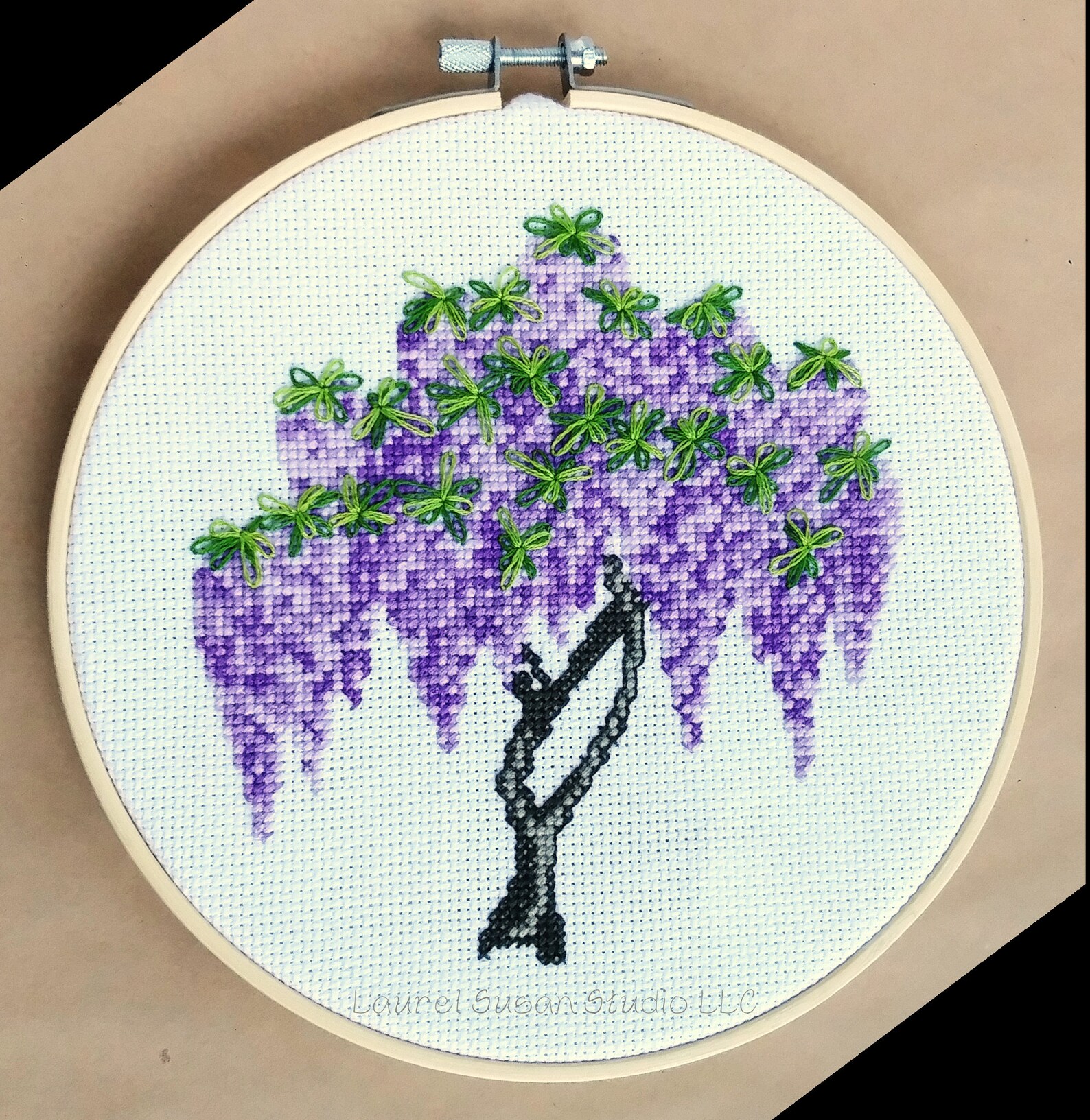 Wisteria Cross Stitch Pattern PDF Digital Spring Purple Etsy