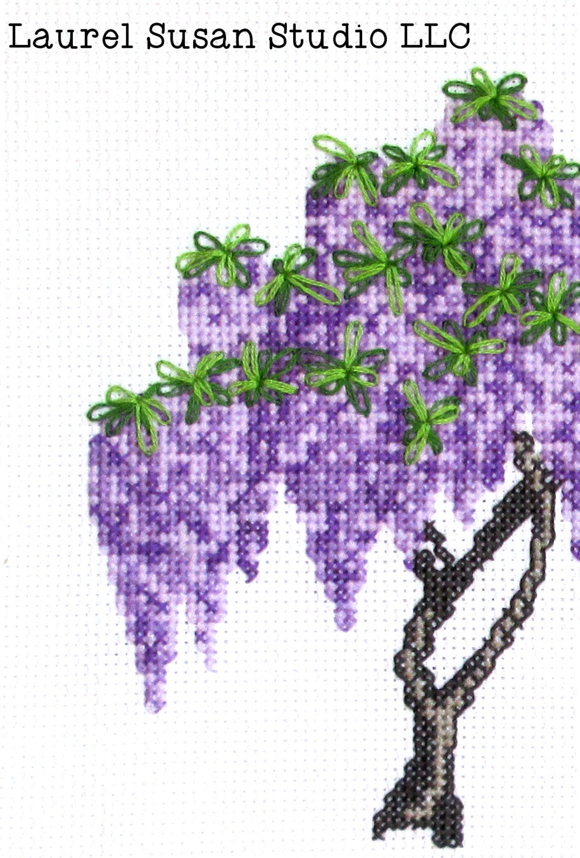 Wisteria Cross Stitch Pattern PDF Digital Spring Purple - Etsy