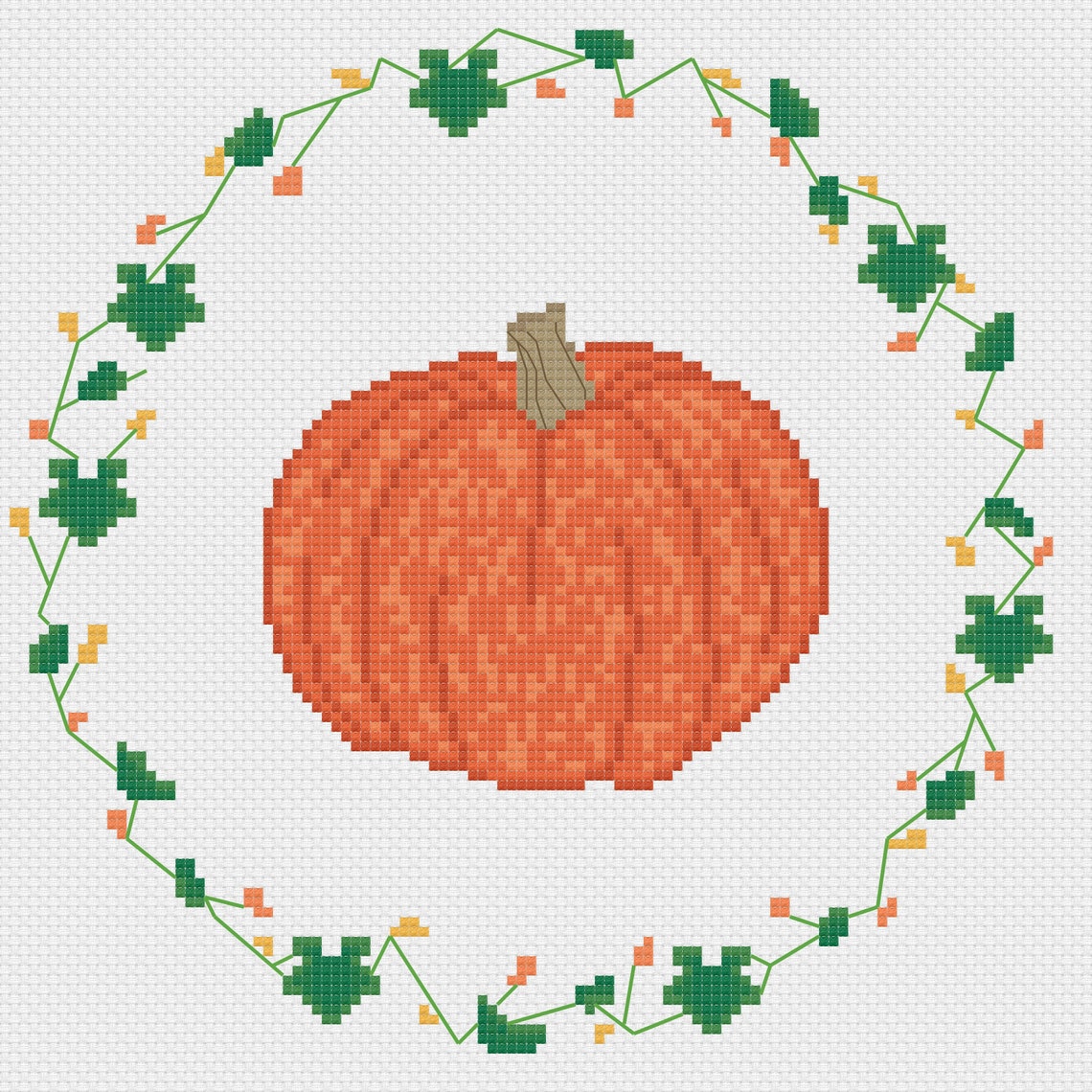 Pumpkin Cross Stitch Pattern, PDF Digital, Easy Beginner Autumn Fall - Etsy