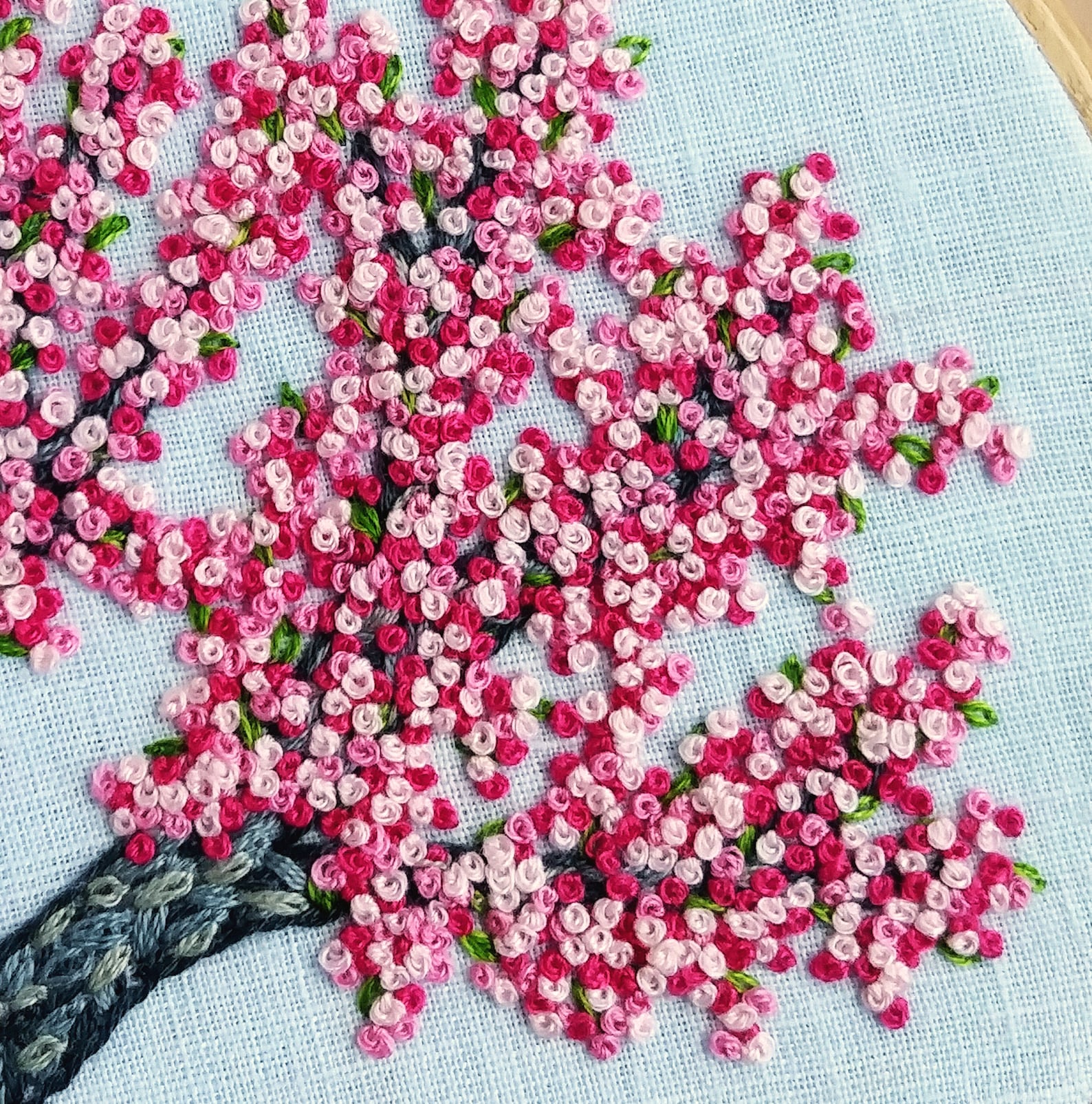 Cherry Blossoms Hand Embroidery Tutorial, Pattern PDF Digital, Pink Spring Flowers Etsy