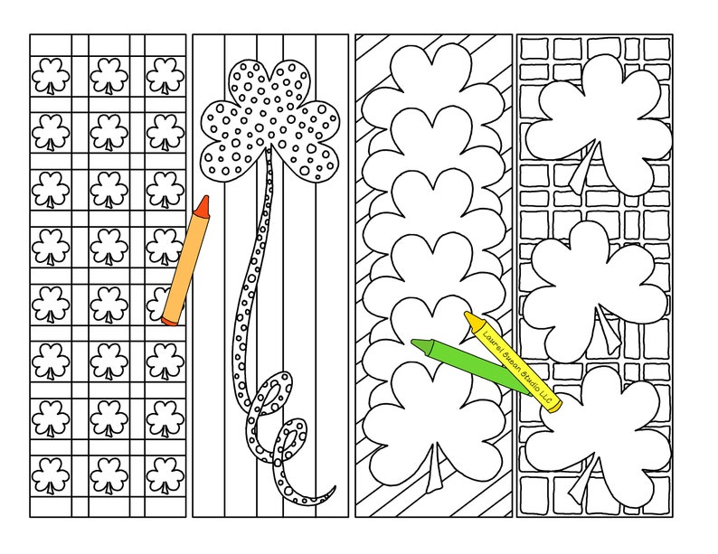 Shamrock Coloring Bookmarks: St. Patrick's Day Printable (PDF) image 3