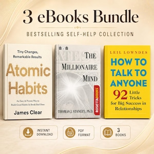 3 bästsäljande självhjälps-e-böcker i paket | Atomic Habits, Millionaire Mind, Talk Anyone (digital nedladdning)