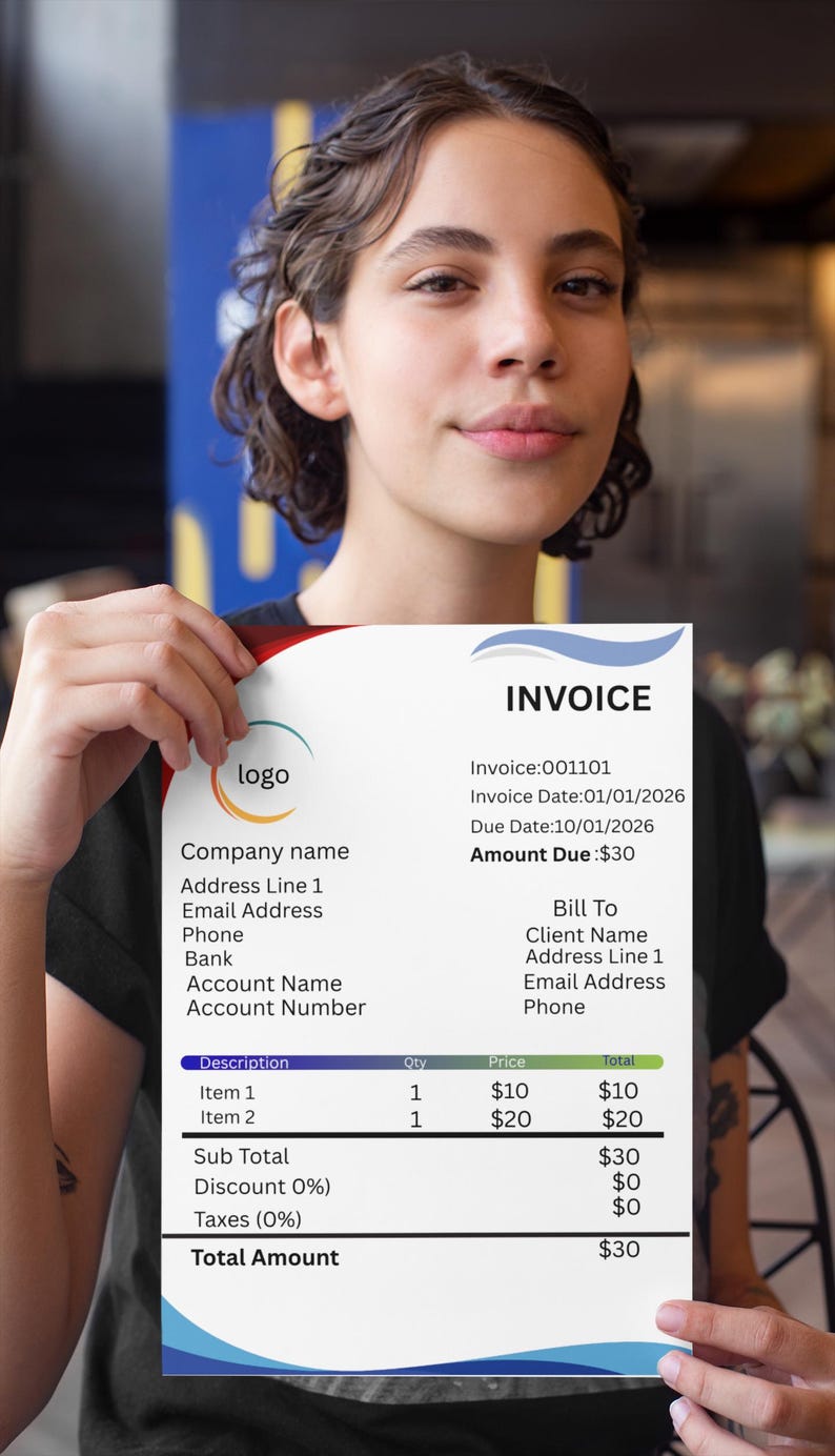 Editable Canva Invoice Template | Professional Business Invoice ...