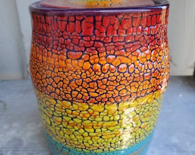 Pottery Canister Set of 3/ Handmade Stoneware Lidded Jars/ Kitchen