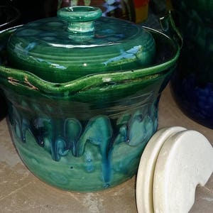 Made to order 2 QT fermenting crock Ocean greens