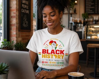 Black History T-Shirt – Bold Afro Pride Graphic Tee, Pan-African Colors, Cultural Statement Unisex Short Sleeve Shirt