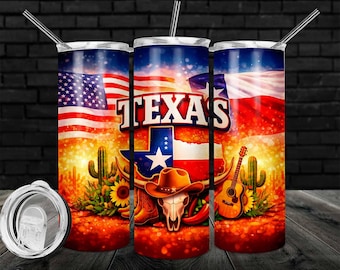 Motifs de sublimation pour gobelets isothermes de 590 ml (20 oz) inspirés du Texas