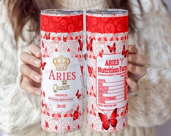 Gobelet isotherme de 590 ml (20 oz) avec motifs de sublimation, inspirés du signe du Verseau