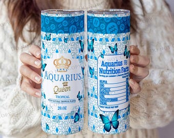 Gobelet isotherme de 590 ml (20 oz) avec motifs de sublimation, inspirés du signe du Verseau