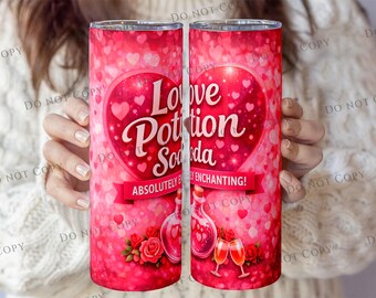 Potion d'amour, motifs de sublimation pour gobelet isotherme de 590 ml (20 oz) pour la Saint-Valentin