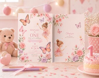Editable Fairy Birthday Invitation – Instant Download