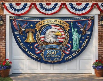 Bandera patriótica familiar personalizada de EE. UU.: 250.º aniversario 1776-2026, estandarte del águila