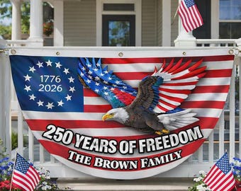 Bandera personalizada de Estados Unidos por el 250 aniversario: Decoración del Día de la Independencia con águila