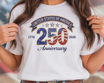 Camiseta del 250 aniversario de EE. UU., camiseta patriótica con la bandera estadounidense, atuendo para el Día de la Independencia.