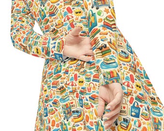 Summer Reading Dress Librarian Beach Books Book Lover Pattern Dress