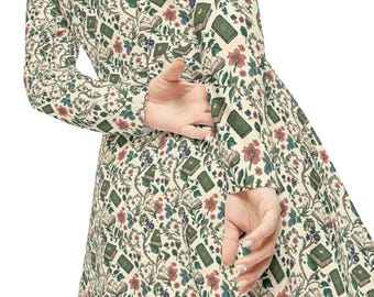 Bookish Botanical Dress for Book Lovers & Garden Wanderers