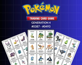 Printable Pokémon Binder Placeholders – Generation 4 Sinnoh (387–493) + Collection Checklist PDF