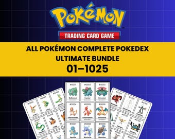 Ultimate National Pokédex Bundle 1–1025 | Printable Pokémon Binder Inserts | Digital Download