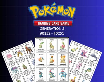 Printable Pokémon Binder Placeholders – Generation 2 Johto (152–251) + Collection Checklist PDF