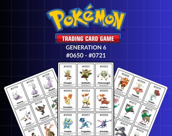 Printable Pokémon Binder Placeholders – Generation 6 Kalos (650–721) + Collection Checklist PDF