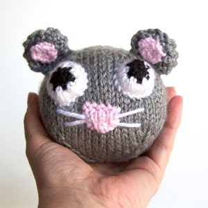 Knitted Toy Mouse stuffed animal, amigurumi, handmade knitting image 3