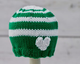 Alma mater love baby hat, infant to kid sizes, handmade knitting, school colors, college university