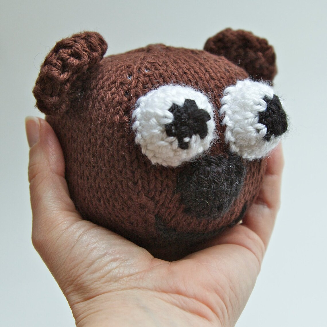 Brown Bear Stuffed Animal Amigurumi Baby Handmade Knit Toy Etsy