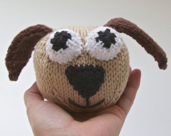 Knitted Toy Puppy stuffed animal, amigurumi, handmade knitting