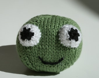 Stuffed Animal Frog Toy, Amigurumi, Handmade Knit Plush Ball