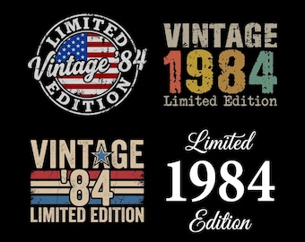 Edición limitada Vintage 1984 SVG PNG, 42º cumpleaños, Vintage 1984, Regalo de 42º cumpleaños para hombres y mujeres, Archivo de corte Cricut 42º cumpleaños, Descarga digital