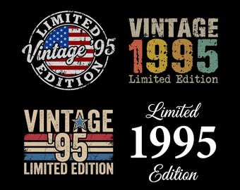 Edición limitada Vintage 1995 SVG PNG, 31 cumpleaños, Vintage 1995, Regalo de 31 cumpleaños para hombres y mujeres, Archivo de corte Cricut para 31 cumpleaños, Descarga digital