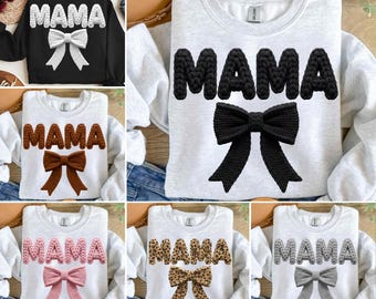 Coquette Mama Png Bundle, Latch Hook Yarn Faux Style, Cozy Brown Knitted Letters, Handmade Tufted Design, Trendy Mom Png, Digital Download