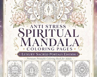 Pagine da colorare di mandala spirituali antistress – 10 mandala sacri stampabili per adulti, in formato PDF A4 e US Letter