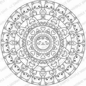 Paquete de mandalas de animales Kawaii adorables: temas de bosque y océano: 25 páginas para colorear imprimibles + 3 adicionales. imagen 4