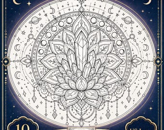 Dibujos para colorear de mandalas para adultos, imprimibles, mandalas espirituales antiestrés en PDF, 10 páginas, tamaño carta estadounidense A4, arte para la atención plena.