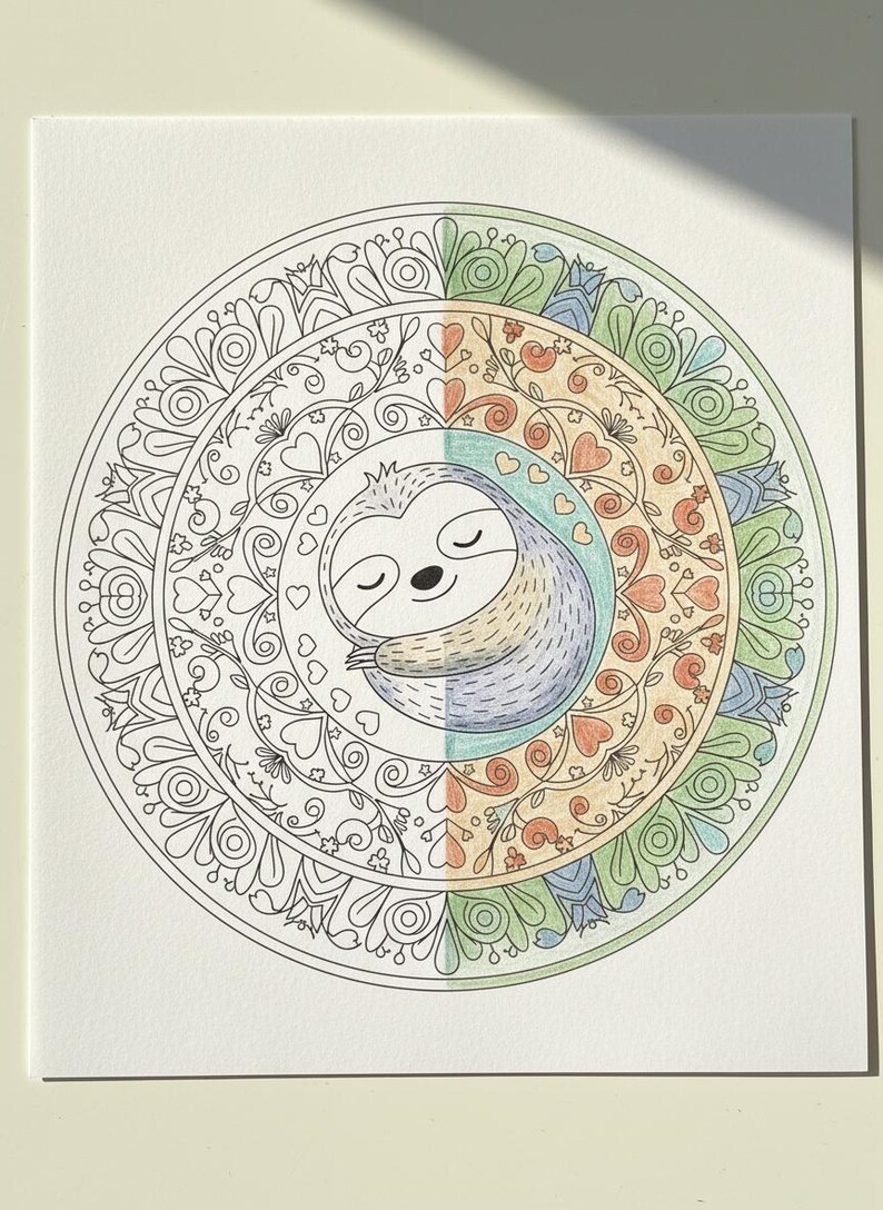 Paquete de mandalas de animales Kawaii adorables: temas de bosque y océano: 25 páginas para colorear imprimibles + 3 adicionales. imagen 11