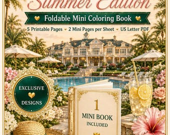 Pocket Relax Collection: Country Club Summer Edition - Mini libro da colorare stampabile in PDF, 5 pagine pieghevoli, 10 simpatici mandala, Relax Everywhere
